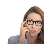 confused woman trying to make a decision