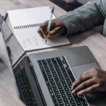 woman at a laptop doing website strategy