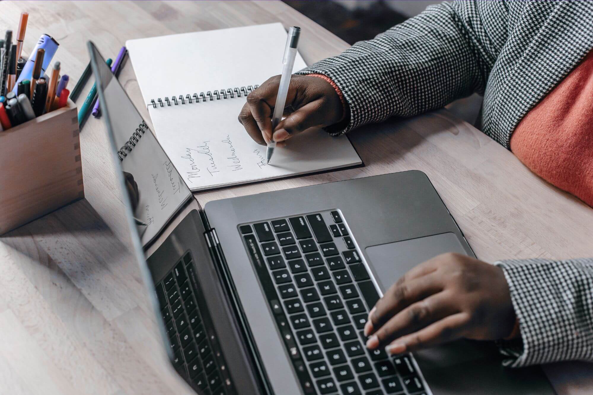 woman at a laptop doing website strategy